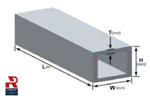 Type of aluminum rectangular tubing sizes for sale
