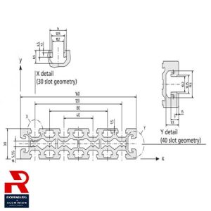 Aluminium-Strangpressprofil 30×160 2 Aluminium-Strangpressprofil 30×160