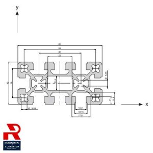 estruso di alluminio 40×80/3 2 estruso di alluminio 40×80/3