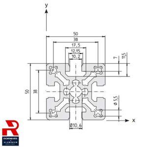 アルミ押し出し50×50 2 アルミ押し出し50×50