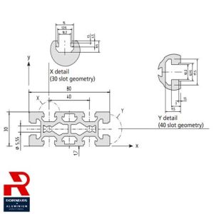بثق الألمنيوم 30x80 2 بثق الألمنيوم 30x80
